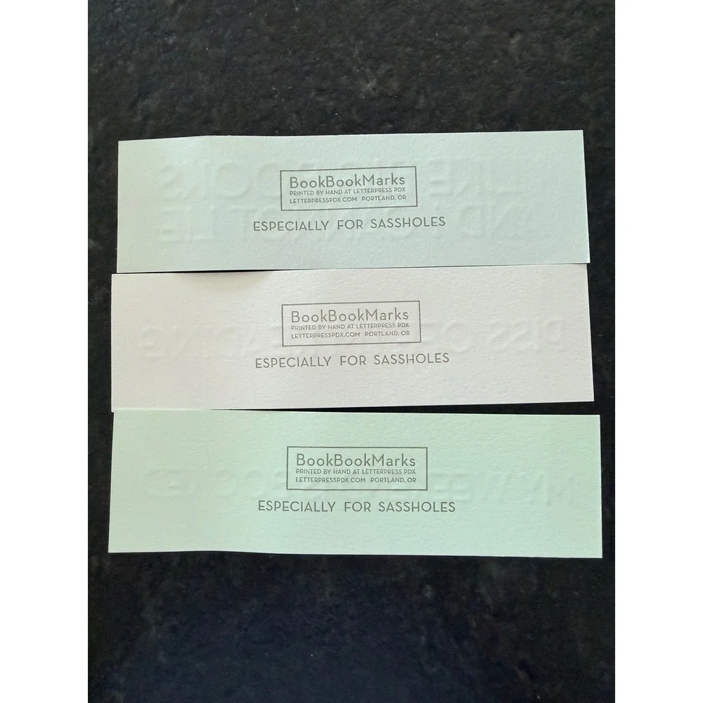 Letterpress PDX Bookmarks Set of 3‎ Funny Sarcastic Book Lover Gift